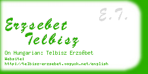 erzsebet telbisz business card